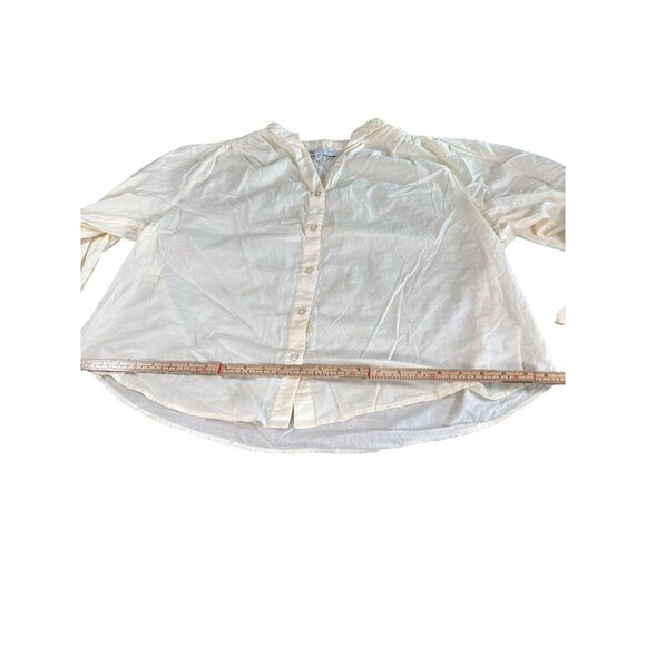 Jessica Simpson Ivory Button-Front Long Sleeve Blouse OX t Womens Top - Picture 9 of 10